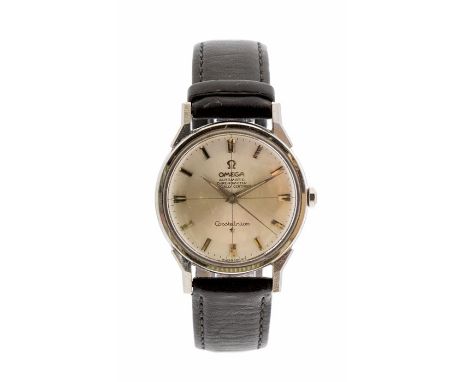 Omega- a gents 1960's gents automatic chronometer constellation wristwatch, round silvered crosshair dial with applied baton 