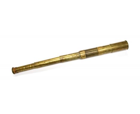 Admiral Lord Nelson Interest: A three draw brass telescope, unsigned, circa 1798, Length: Closed 295mm / 11 1/2 inches; exten