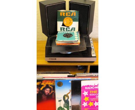 Ferguson vintage record player, speakers, plus vinyl's &amp; singles Inc. Elvis Presley, Abba, etc

all used and unchecked 