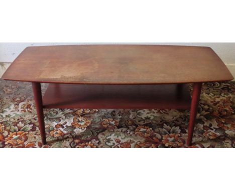 G Plan style 1970's coffee table. Approx. 36cm H x 122cm W x 51cm D

Used condition, scuffs and scratches, surface wear 