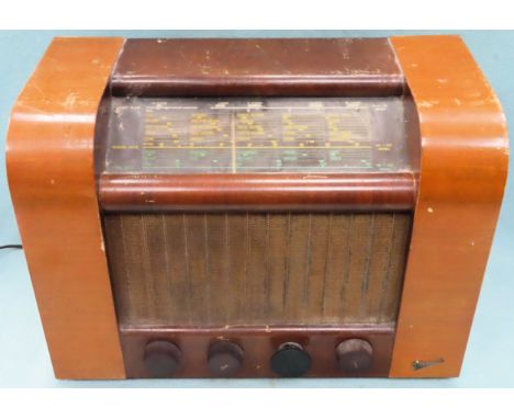 Vintage Art Deco style walnut veneered Marconi radio

used not tested 