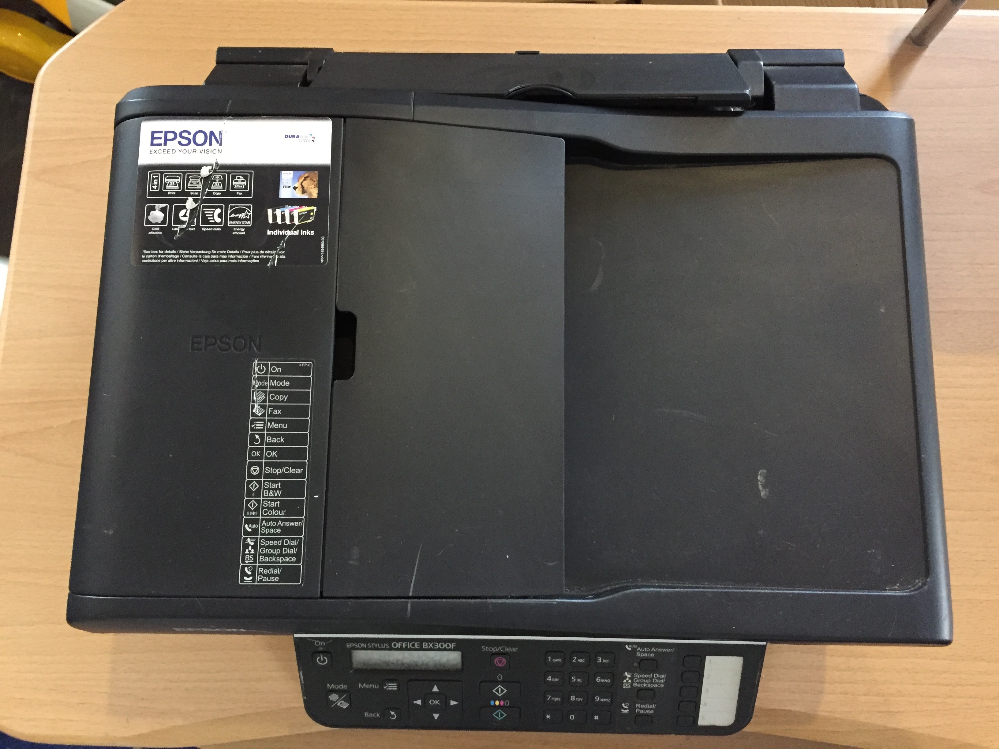 EPSON STYLUS OFFICE BX300F PRINTER FAX SCAN COPY MACHINE BLACK AND