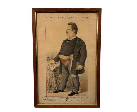 Deputy Mayor of Vicaria - Manganaro (1842 – 1920) - Original lithograph extracted from the second edition of "L’album dei 500