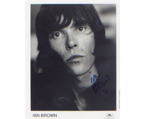 Stone Roses. 10x8 portrait of iconic frontman Ian Brown. Minor crease not effecting overall quality of this hard to find item