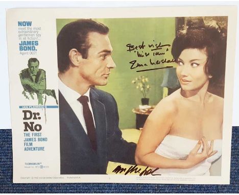 Zena Marshall signed print. 16x12 print of a lobby card from the James Bond movie Dr. No signed by Zena Marshall who played M