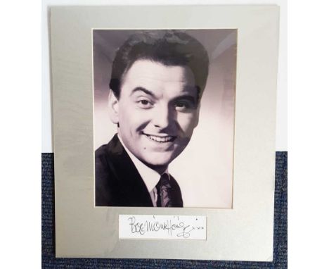 Bob Monkhouse autographed presentation. Genuine signature piece in the hand of the late great entertainer Bob Monkhouse, pres