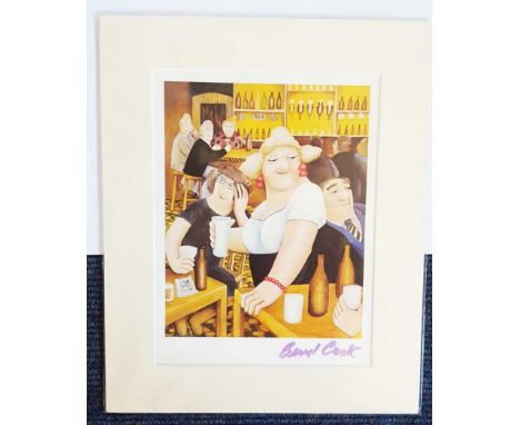 Beryl Cook signed print. Lovely 7x5 print of a painting by artist Beryl Cook (1926 - 2008). One of Britain's most popular con