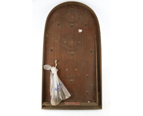 A vintage bagatelle board by Geo Hinton &amp; Sons. Corintian 15", wooden frame, H76cm