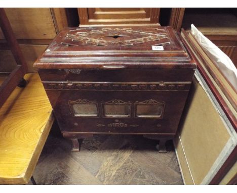 Old French brown vitreous enamel stove