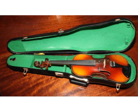 Violin in case with Stradivarius label