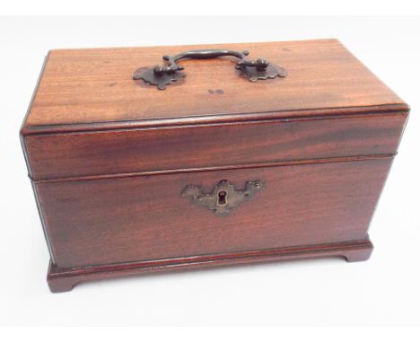 Georgian mahogany 3 section tea caddy 