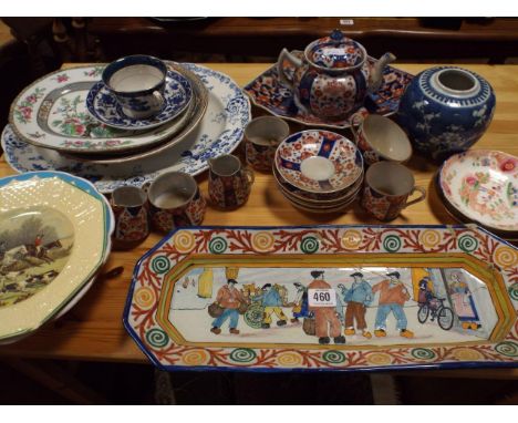 Assorted Oriental plates, dishes, teapot, fruitbowls etc. 