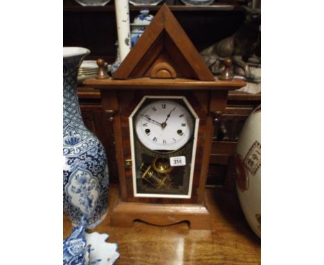 American shelf clock with striking movement and mercury compensating pendulum 