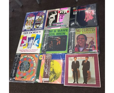 Record Collection of Vintage 9 LPs  to include, "Sam and Dave" "Otis Redding" "Lee Dorsey" "King Curtis" "The Beverley brothe