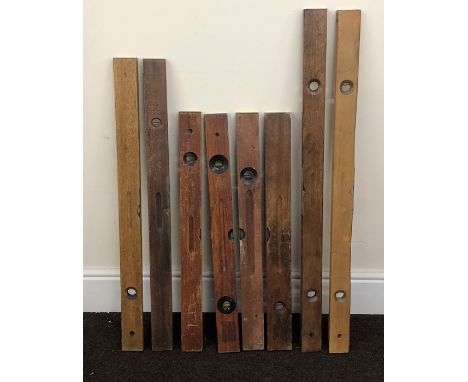 8 Vintage wooden spirit levels 