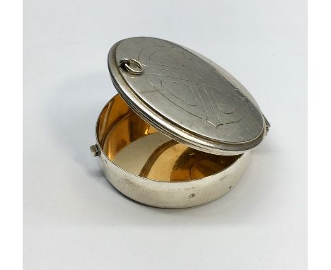 Vintage hallmarked Silver Pyx  Holy communion wafer box London Silver hallmarks measures approx 63mm dia weight 72g