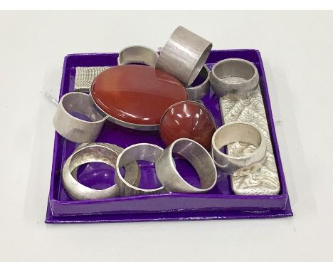 Collection of vintage Silver rings etc by silver smith Alan Pickering Birmingham silver hallmarks makers mark A.P 