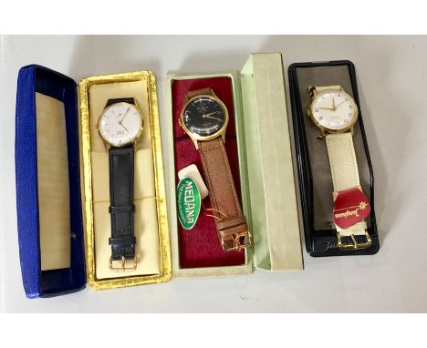 3 x vintage boxed wrist watches, as new - old stock. Models - Limit, Junghars &amp; Medana. 