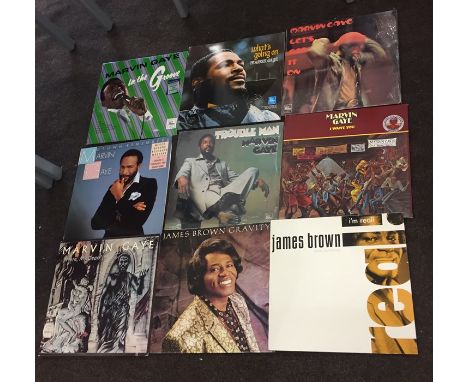 Record Collection of  vintage 9 LPs to include "Marvin Gaye" and "James brown" all records are from a large collection and ar