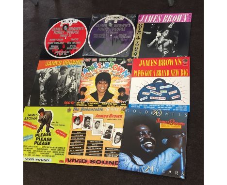Record Collection of James Brown vintage 9 LPs  all records are from a large collection and are in as new condition 