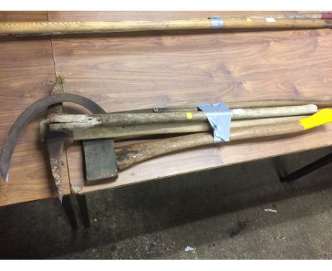 PICK AXE, AXE, HOOK ETC