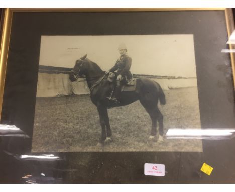 PHOTO PORTRAIT OF ARMY OFFICER ON HORSE