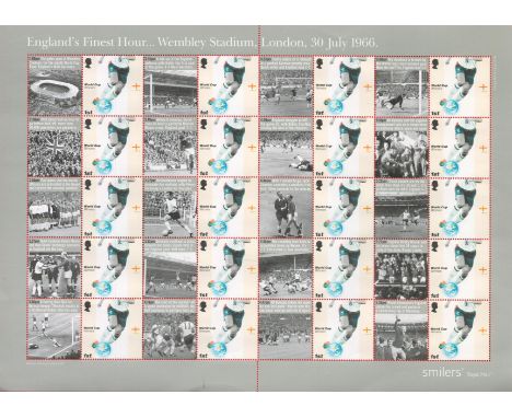 England's Finest Hour… Wembley Stadium, 1966 First Edition Stamp Sheet featuring England's Finest Hour… London 30th July 1966