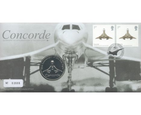 Concorde Celebrating The 40th Anniversary of the First Flight Limited Edition Coin Cover / Medal First Day Cover (Royal Mail)