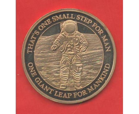 Commemorative First Moon Landing Medal The Eagle has Landed 20th July 1969 with Neil Armstrong's words One Small Step One Gia