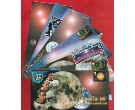 7 x N.A.S.A. Apollo Missions Limited Edition FDCs /CCs Featuring the Space Exploration Missions, includes Apollo 10 A Tribute