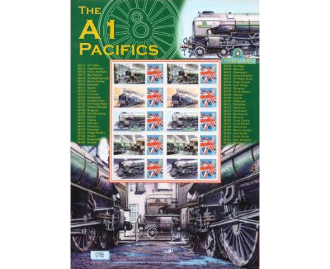 The A1 Pacifics Limited and First Edition Stamp Sheet featuring Locomotives with 10 x 1st Class Stamps number 0788 of 1965 go