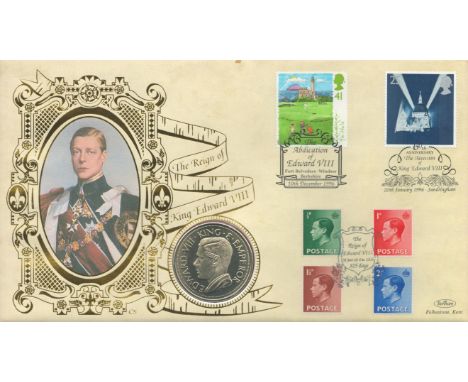 The Reign of King Edward VIII Coin Cover / Medal First Day Cover (Benham Covers) (Different Stamps and Medal) Celebrating The