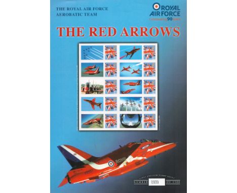 The Red Arrows Limited and First Edition Stamp Sheet featuring The Royal Air Force Aerobatic Team with 10 x 1st Class Stamps 