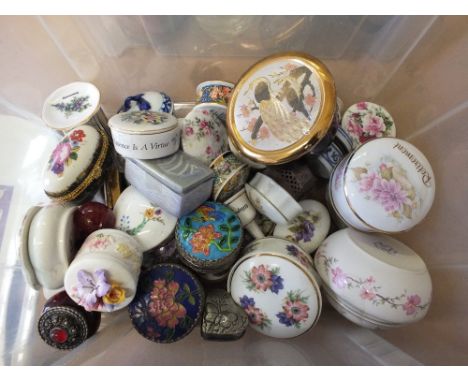 A large quantity of trinket boxes and small china