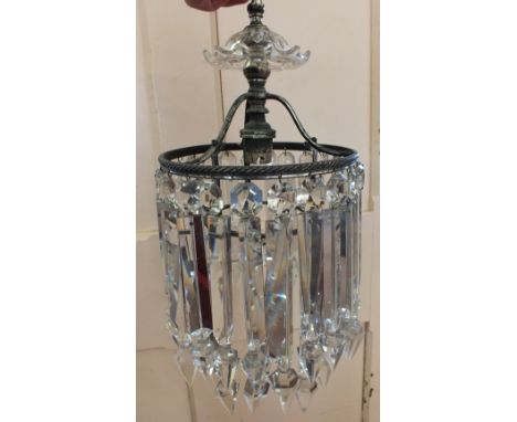 Two cut glass droplet light fittings