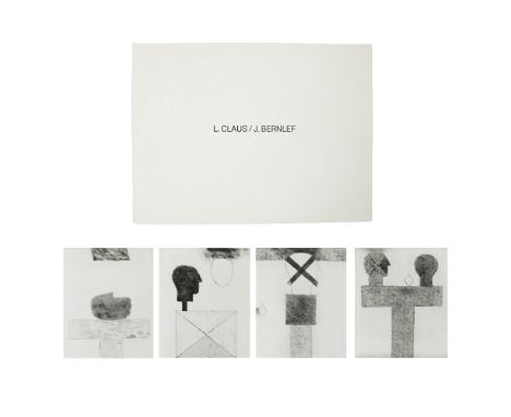 Art folder 'At second sight' with 4 drypoint etching by Luc CLAUS, numbered 45/50 and signed in pencilKunstmap 'Op het tweede