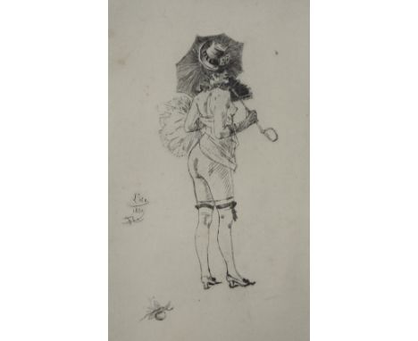 Félicien ROPS (1833-1898), etching 'L'Eéé, filigree Van Gelder and with remarque of fruitFélicien ROPS (1833-1898), ets 'L'Eé