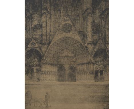 Jules DE BRUYCKER (1870-1945), etching La Cathédrale de Bourges France, signed and dated 1931Jules DE BRUYCKER (1870-1945), e