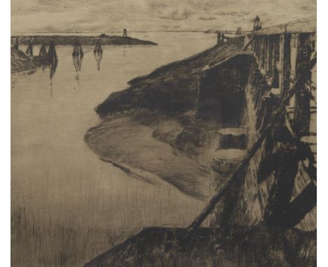 Albert BAERTSOEN (1866-1922), etching Terneuzen signed and numbered 3/100Albert BAERTSOEN (1866-1922), ets Terneuzen getekend