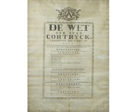 Antiquarian, Vrije Peerde oude Beeste markt Cortryck  18th century, The Law of the City of Cortryck (21 May 1767), Map Cassel