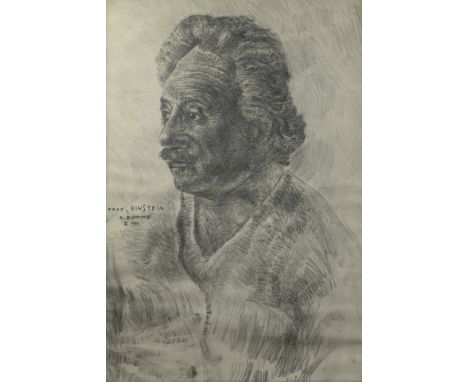 Alfons BLOMME (1889-1979), lithograph of the portrait of Albert Einstein, signed and dated 1933Alfons BLOMME (1889-1979), lit