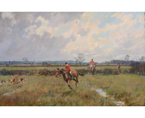 Lionel Dalhousie Robertson Edwards (1878-1966) - The Blankney Hunt Oil on canvas Signed, inscribed   'Blankney'  ,    and dat