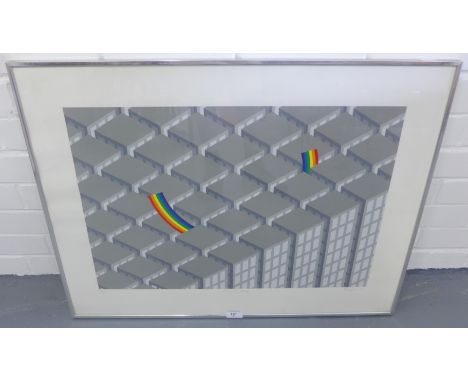 Patrick Hughes Crash Landing Screen Print No. 73/200 Signed and dated '81 60 x 40cm