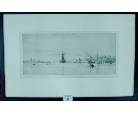 After W.L. Wyllie,  Trial Proof,  Unsigned print, in glazed frame,  40 x 20cm