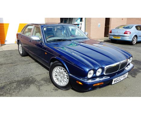 Jaguar XJ8, 2000, 3.2 litre, V8, petrol, automatic four door saloon car in sapphire metallic blue with cream leather upholste