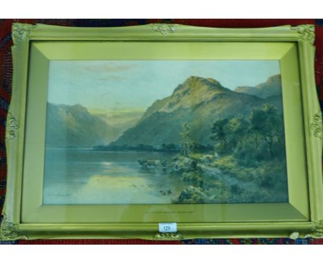 After Alfred de Breanski An Autumn Evening (Scotland),  gilt framed print,  55 x 33cm