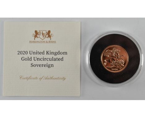 UNITED KINGDOM - Elizabeth II, 22ct gold uncirculated full sovereign, 2020, the obverse shows the fifth coinage portrait of Q