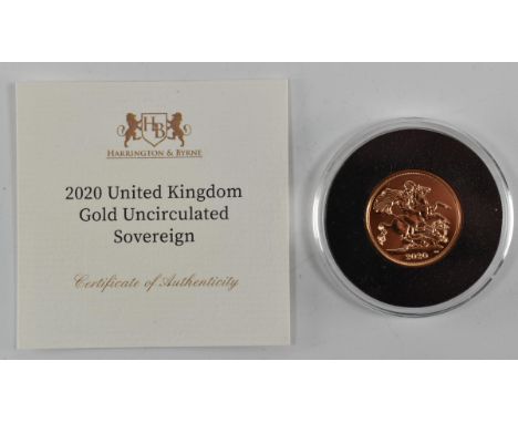 UNITED KINGDOM - Elizabeth II, 22ct gold uncirculated full sovereign, 2020, the obverse shows the fifth coinage portrait of Q
