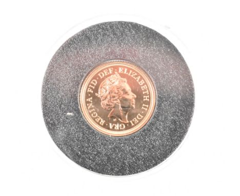 UNITED KINGDOM - Queen ELizabeth II, 22ct gold uncirculated half sovereign, 2018. Obverse James Butler portrait of the Queen,