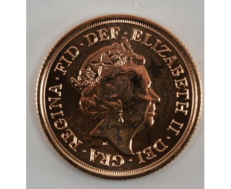 UNITED KINGDOM - Elizabeth II, 22ct gold full sovereign, 2022, Platinum Jubilee. The obverse of the coin features Jody Clark'